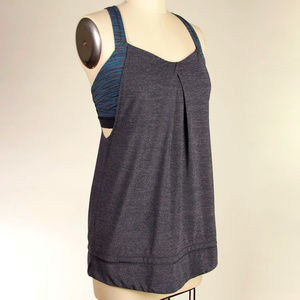 LULULEMON Heather Blue Tank & Stripe Bra Combo Top